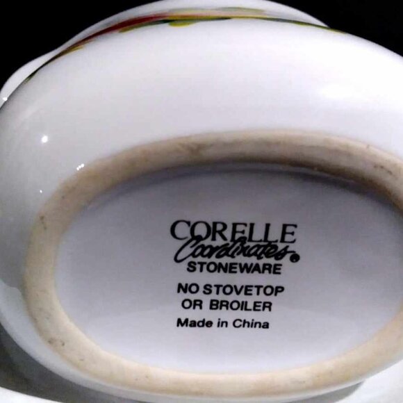 Vintage Corelle Gravy Boat and Drip Tray Pansy Pattern - Picture 5 of 6